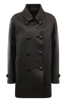Prada: Кожаное пальто 