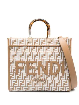 FENDI: Коричневая сумка-шоппер  Sunshine