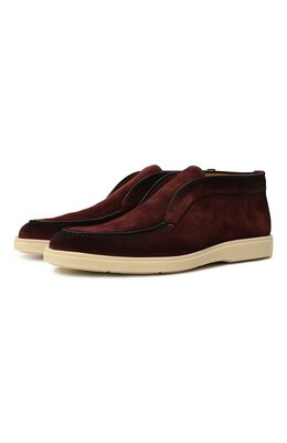 Santoni: Бордовые ботинки 