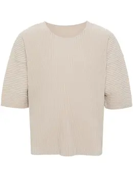 Homme Plissé Issey Miyake: Бежевая футболка 