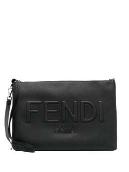FENDI: Чёрный клатч 