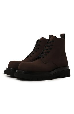 Bottega Veneta: Тёмные ботинки 