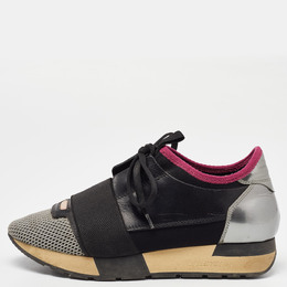Balenciaga: Чёрные кроссовки  Race Runner