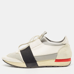 Balenciaga: Белые кроссовки  Race Runner