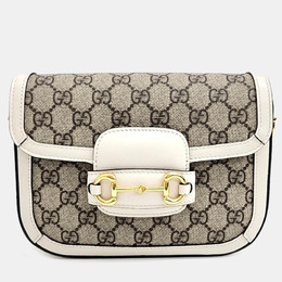 Gucci: Бежевая сумка  Horsebit 1955