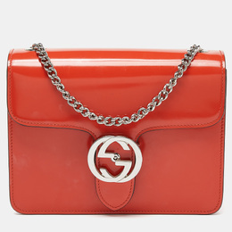 Gucci: Оранжевая сумка через плечо  Interlocking G