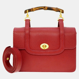 Gucci: Красная сумка на руку  Bamboo