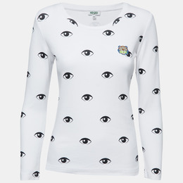 Kenzo: Белая футболка  Eye