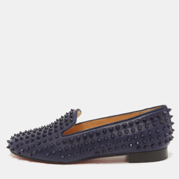 Christian Louboutin: Синие мокасины 