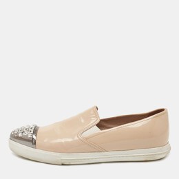 Miu Miu: Бежевые кроссовки 