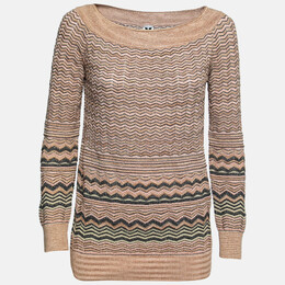 M Missoni: Бежевый топ 