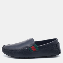 Gucci: Синие мокасины  Web