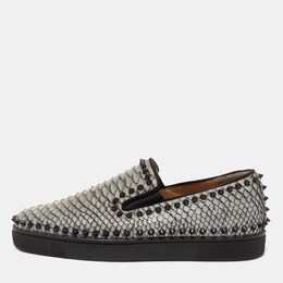 Christian Louboutin: Голубые мокасины 
