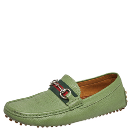 Gucci: Зелёные мокасины  Horsebit