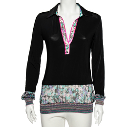 Class by Roberto Cavalli: Чёрный топ 