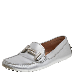 Tod's: Серебристые мокасины 