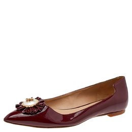 Tory Burch: Бордовые балетки 