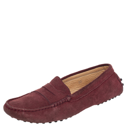 Tod's: Бордовые мокасины  Gommino