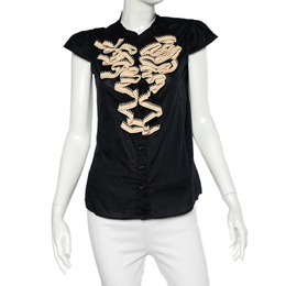 Saint Laurent Paris: Чёрный топ  Yves