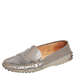 Tod's: Серебристые мокасины 