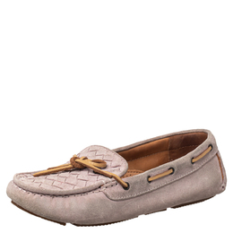 Bottega Veneta: Розовые мокасины  Intrecciato