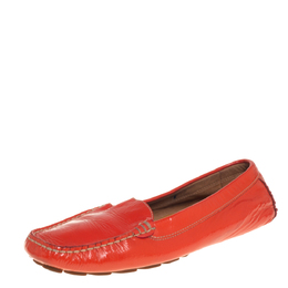 Salvatore Ferragamo: Оранжевые мокасины 