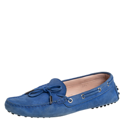 Tod's: Голубые мокасины  Gommino