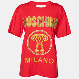 Moschino Couture: Красная футболка 