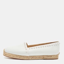Christian Louboutin: Белые мокасины 