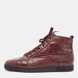Christian Louboutin: Бордовые кроссовки 