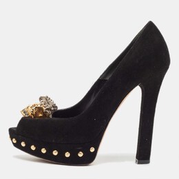 Alexander McQueen: Чёрные босоножки  Skull