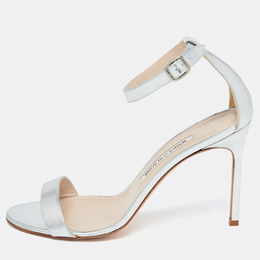 Manolo Blahnik: Серебристые сандалии 