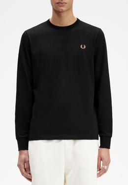 FRED PERRY: Чёрная футболка 