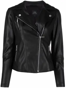 Armani Exchange: Кожаная куртка 