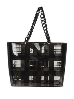 CHANEL Pre-Owned: Чёрная сумка-шоппер 
