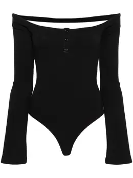 Courrèges: Чёрный боди 