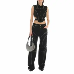 Versace Jeans Couture: Чёрный топ 