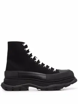 Alexander McQueen: Чёрные кроссовки  Tread Slick
