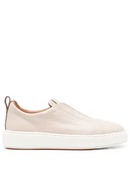 Santoni: Бежевые кроссовки 