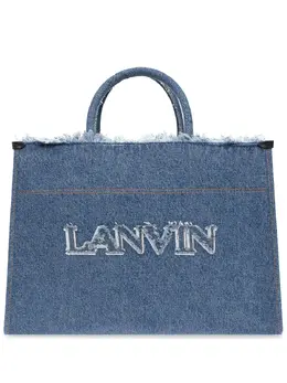 Lanvin: Голубая сумка-шоппер 