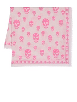 Alexander McQueen: Шарф  Skull с принтом