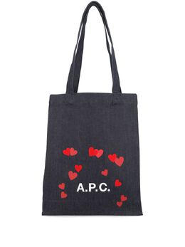 A.P.C.: Голубая сумка-шоппер  Lou