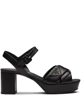 Prada: Чёрные сандалии 