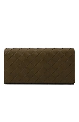 Bottega Veneta: Кошелёк цвета хаки 