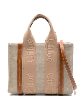 Chloé: Бежевая сумка-шоппер  Woody