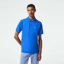 LACOSTE: Синее поло 