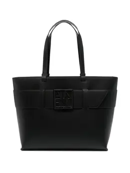 Armani Exchange: Чёрная сумка-шоппер 