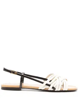 Tory Burch: Белые сандалии 