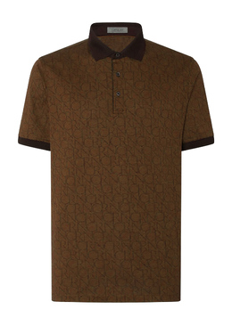 CORNELIANI: Коричневое поло 