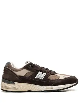 New Balance: Коричневые кроссовки  991